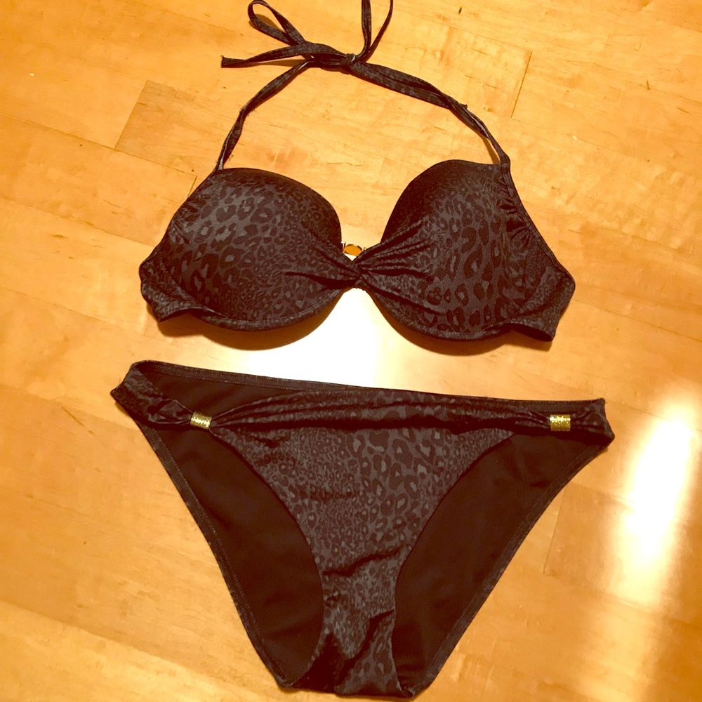 Victoria Secret Black Animal Print Bikini